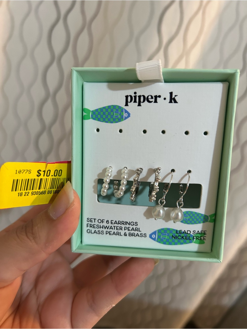 Piper Silver and White Pearl Earring Set - 6 Pack